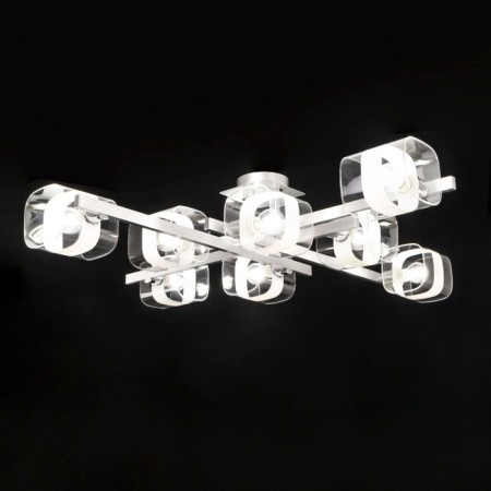 Ceiling CITILUX CULCH “VIRTA” CL139280, 86x86x1.5 cm, 8x60W, E14, gray color gray-6