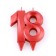 Candle in the cake jubilee "line", number 18, red metallic, 8cm