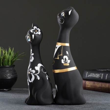 Figure "Love Cats" set 2pcs Black 7x9x24cm-3