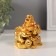 NECS Polystone Gold "Hothey in a chair with a dragon on gold coins" 6x7x7.5 cm