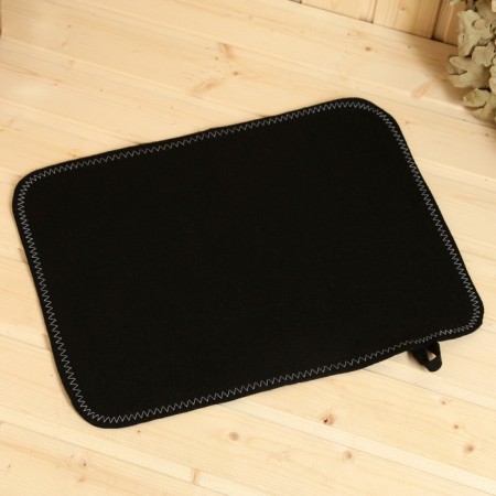 Set for baths and saunas 5 in 1 (bag, hat, mittens, rug, washcloth), black-2