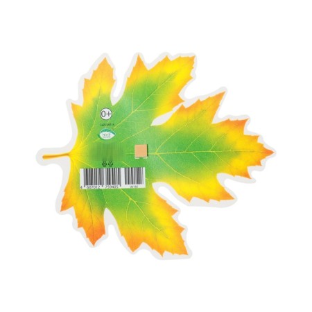 Decoration on the adhesive tape "Maple leaf" Green, yellow, 18x18 cm-1