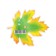 Decoration on the adhesive tape "Maple leaf" Green, yellow, 18x18 cm
