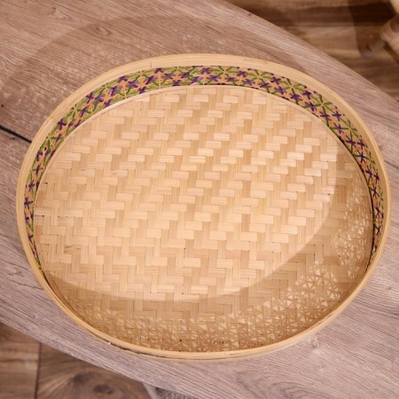 Wicker basket, from bamboo 45x38x10 cm-2
