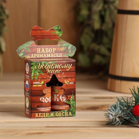 Set: 2 aroma mesh cedar and pine "beloved dad. Happy New Year"-2