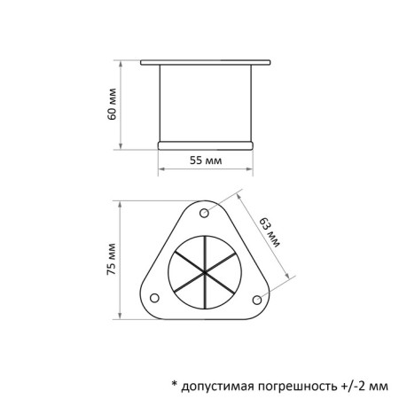 Support is stationary, metal, n = 60 mm-2