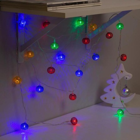 Girland “thread” 4 m with nozzles “ball mesh”, ip20, transparent thread, 20 LED, glow of multi, 8 modes, 220 V-2