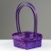 Set of wicker baskets, D19x9/32 cm, d22x9.5/34 cm, d25x10/36 cm, 3pcs, purple, bamboo