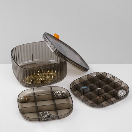 Organizer for storage of decorations "Leo" level 3, 32 cells, 15 × 15 × 7.5 cm, brown color-3