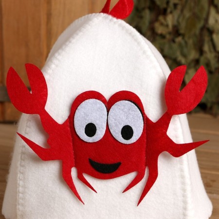 Bath cap with children's applique "Krabik" felt-3