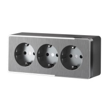 The w5073104 socket is triple with grounding and curtains, graphite rifted