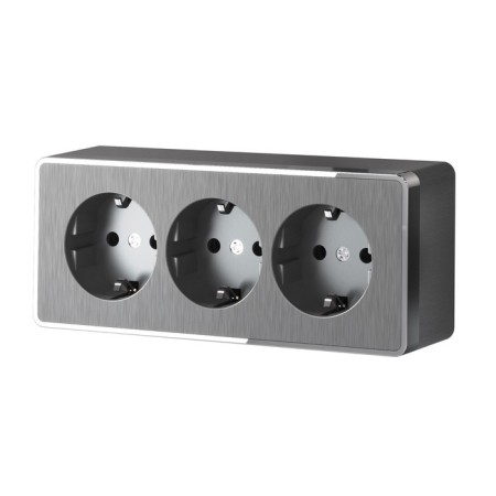 The w5073104 socket is triple with grounding and curtains, graphite rifted