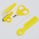 A child’s care set, 5 items (comb, tweezers, scissors, a knipser, saw), yellow color 6