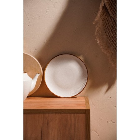 Dining porcelain SL Home "Wave in Stone", D = 20.5 cm, white color-7