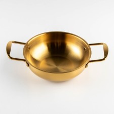 Stear, d = 18 cm, h = 6, thickness 1 mm, 201 steel, gold color