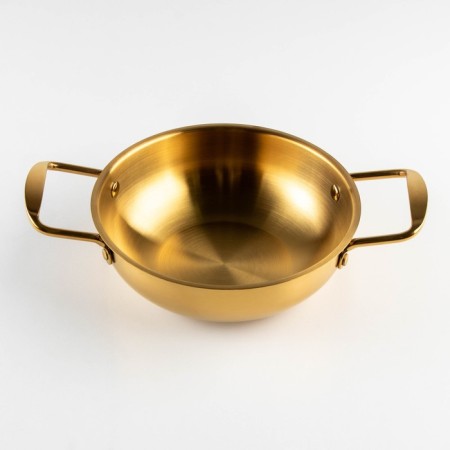 Stear, d = 18 cm, h = 6, thickness 1 mm, 201 steel, gold color