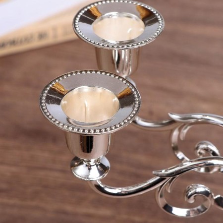 Summier Metal for 5 candles "conciseness" Color chrome 26.5x27.5x10 cm-4
