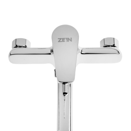 Bath mixer Zein Z3847, single -leaf, pour 30 cm, shower set, watering can 5 dir, chrome-6
