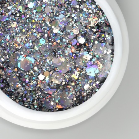 Nail gel polish, shining, 3 phase, 5 ml, led/uv, silver color-1