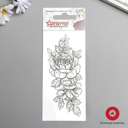 Tattoo on the body "contour peony"