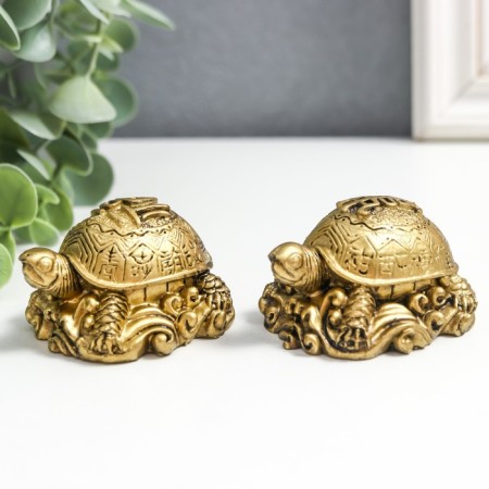 NECK Polystone for bronze "Two scoops with symbols on the shells" set 2 pcs 3.5x5.5 cm-4
