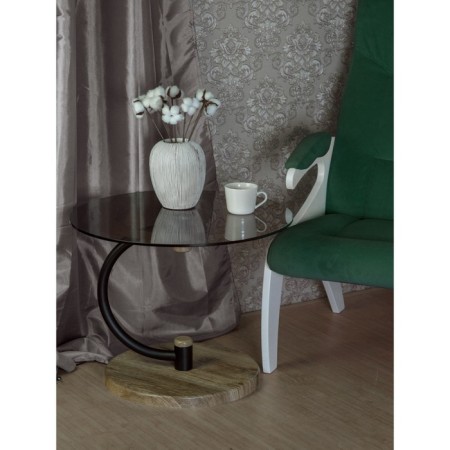 Table Journal duet 13n, 600x600x470, Black/Crimean oak/tinted-2