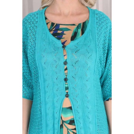 Cardigan female, size 50, green color-12