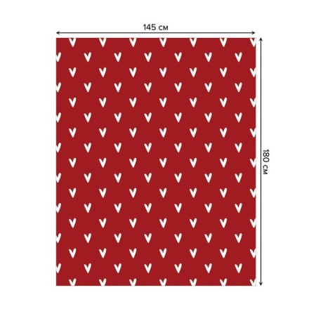 The tablecloth "White hearts", rectangular, oxford, size 145x180 cm-1