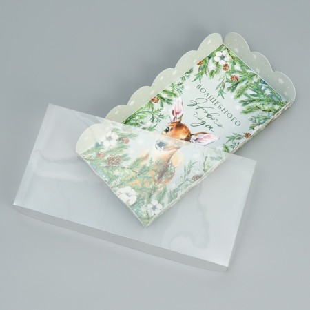 Box for confectionery products with PVC lid “Magic New Year”, 10.5 x 21 x 3 cm, New Year-4