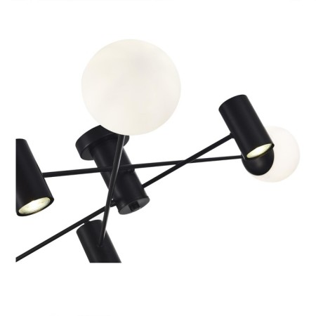 Ceiling EVOLUCE lamp. Sle1105-402-06. Raito. 6x5+60 watts, GU10+E27, 4000K, 100x100x20 cm, black color-2