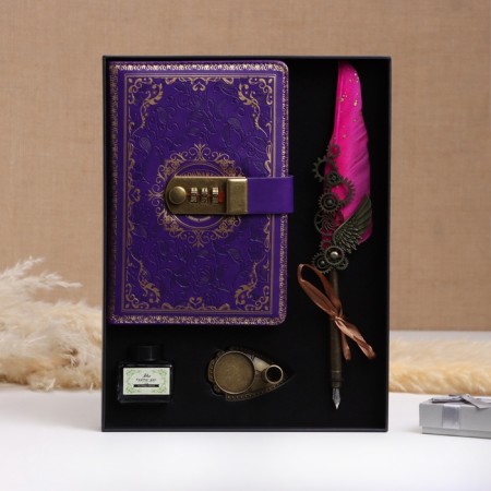 Gift set 4V1 "Steampank": notebook, pouring poural, ink, tips-1