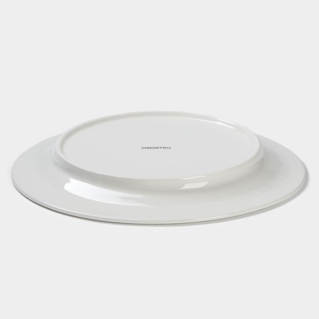 Porcelain dining porcelain Magistro "leaf", d = 25.8 cm, white color-2