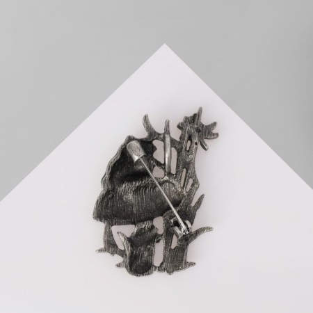 Brooch "Frog" in the swamp, colored in black silver-2