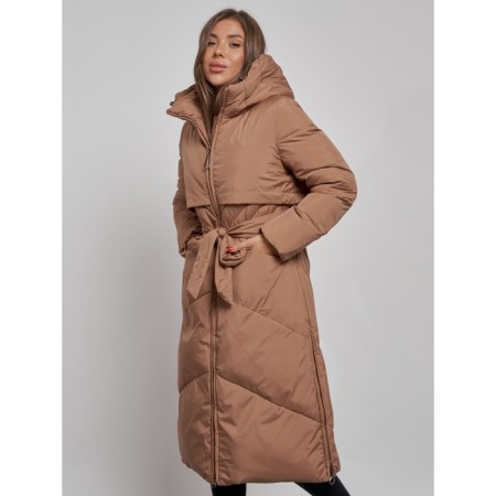 Coat insulated winter female, size 42, brown color-8