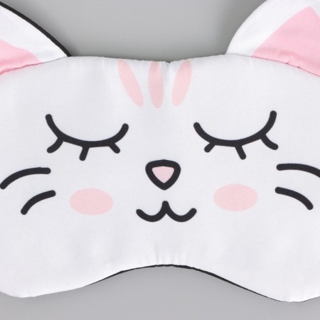 Mask for sleeping with ears "Zepharka", 19.3 x 12.5 cm, white color-1