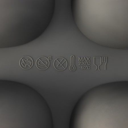 Silicone form for baking “Eggs”, 27.5 × 16.5 × 3 cm, 8 cells, 6.3 × 4.4 cm, gray color-5