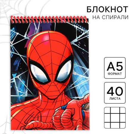 Notepad A5, on the crest, 40 sheets, Spider-Man