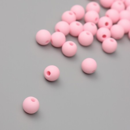 Beads for creativity plastic "matte pink" set 20 g d = 0.8 cm