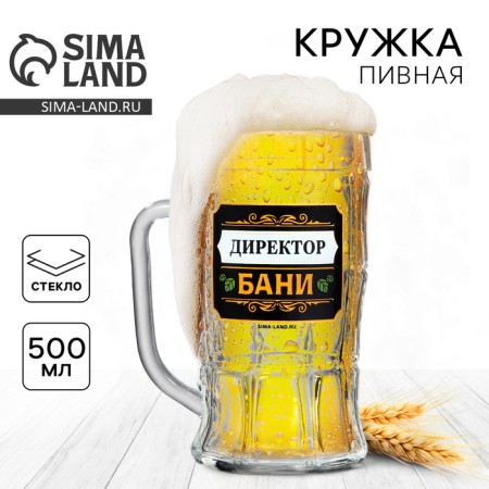 Glass glass beer "Bani Director", 500 ml