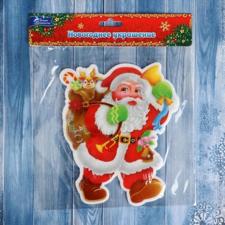Santa Claus with gifts and a bell ”14.5x18 cm, red-2