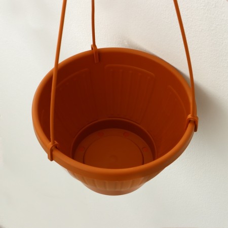 Suspended pot, 2 l, plastic, brown