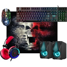 Игровой набор Defender Tor MHP-127 5 в 1, клавиатура+мышь+ковер+наушники+колонки,проводной