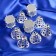 Set of jewelry plastic 9 pcs "lace" (6 bells, 3 drums) silver