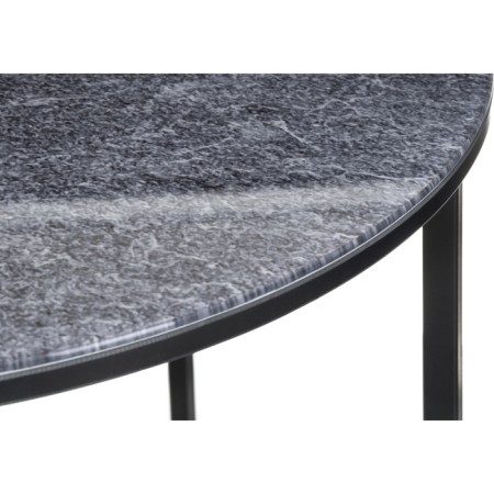 Coffee table Volopas metal, gray marble/black 48x48x60 cm-3