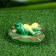 Garden figure "Frog on the back" 13x6cm