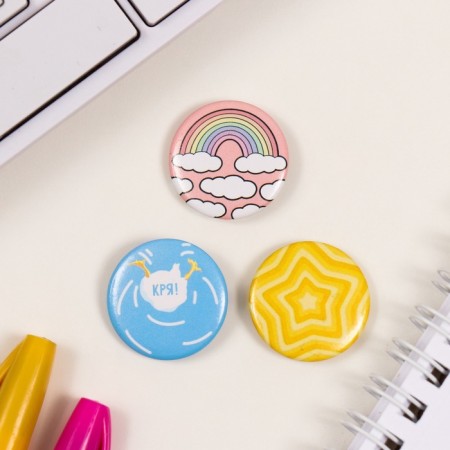 Icons sunset set 3 pcs d = 25 mm "quarrel!" 7x7 cm-2