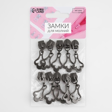 Galanterery castle for lightning "Spiral", No. 5, decorative, 10 pcs, black nickel color-2