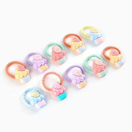 Baby hair gum with decoration "Pies", color mix-1