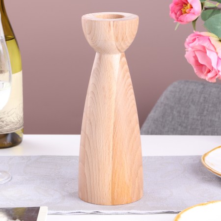Candlestick, model No. 9, 9 x 25 cm, beech-1
