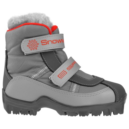Skine Baby 103, SNS ski boots, artificial leather, gray color, Logo red, size 29-30